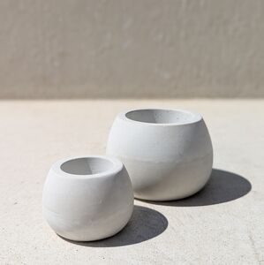 Mini Handmade White Concrete Planter